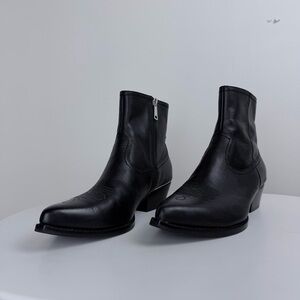 DKNY "Lukas" Western Cowboy Ankle Boot — Black — Women's US 10